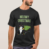 Christmas Cat Tuxedo Cat xmas tree funny kitty Meo