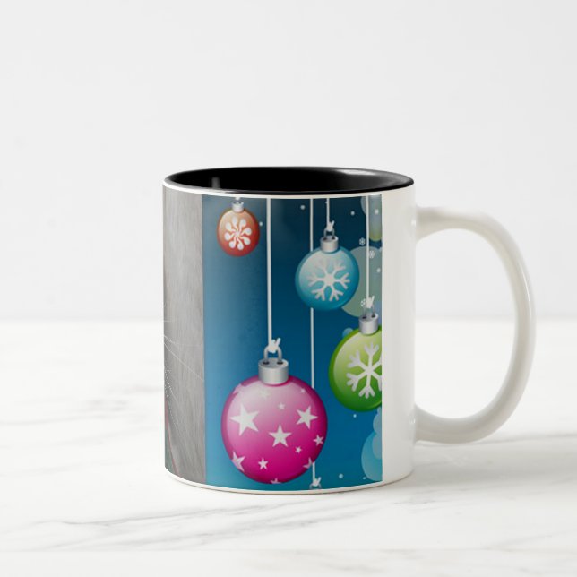 Christmas Cat Two-Tone Coffee Mug (Right)