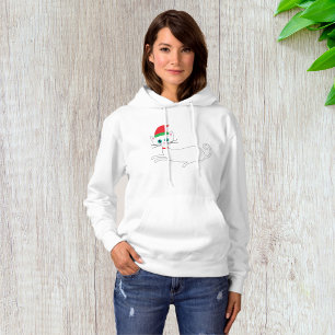 Christmas Cat Wearing Santa Hat Hoodie