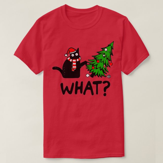 Christmas Cat What  T-Shirt (Design Front)