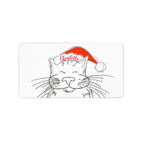 Christmas cat white and red tabby