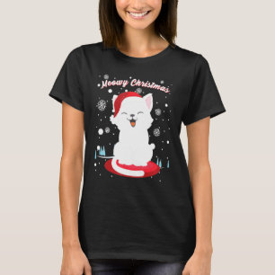 Christmas Cat With Santa Hat Cute Kitty In Winter T-Shirt