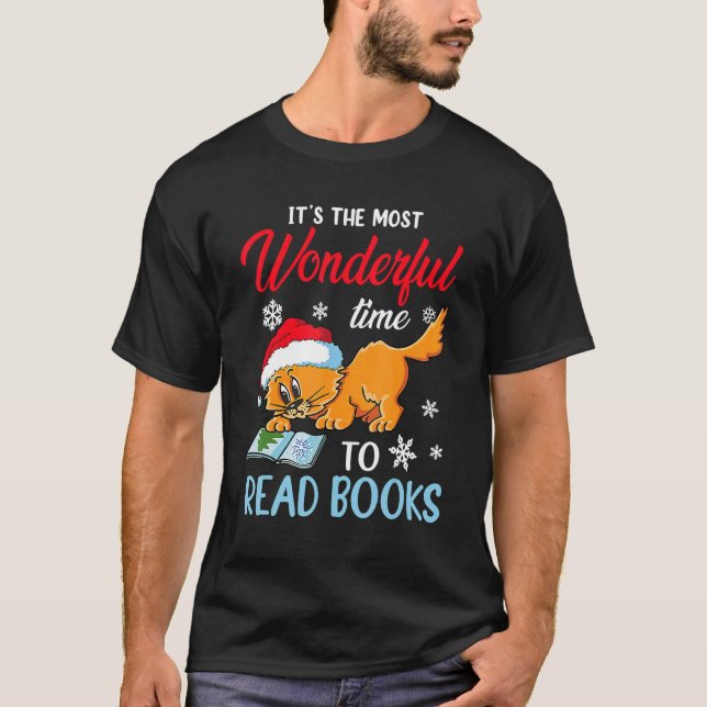 Christmas Cat  With Santa Hat for men women T-Shirt (Front)