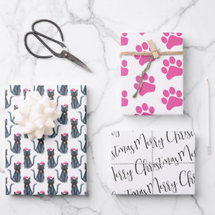 Christmas Cat Wrapping Wrapping Paper Sheet