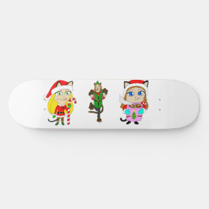 Christmas Catgirls Skateboard