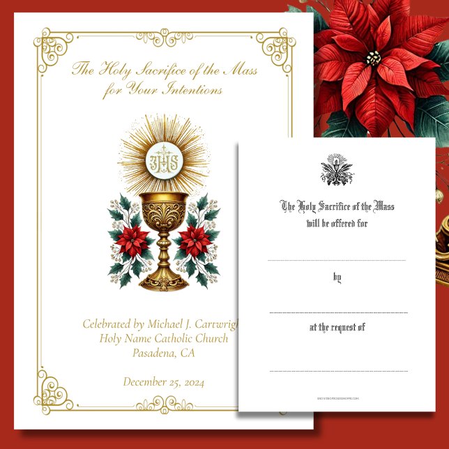 Christmas Catholic Mass Intentions Remembrance Card (Creator Uploaded)