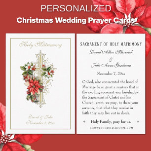 Christmas Catholic Wedding Favour Holy Card