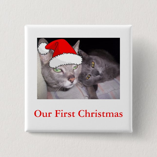 Christmas Cats 15 Cm Square Badge (Front)