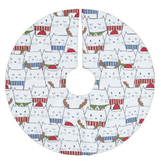 Christmas Cats Brushed Polyester Tree Skirt
