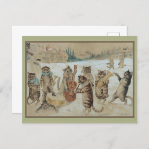 Christmas Cats:Carol Singing by Louis William Wain Postcard