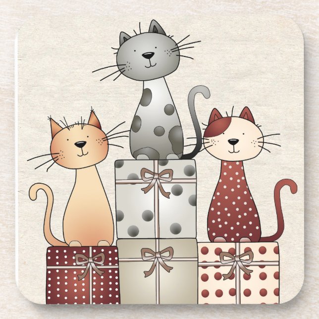 Christmas Cats Coaster (Front)