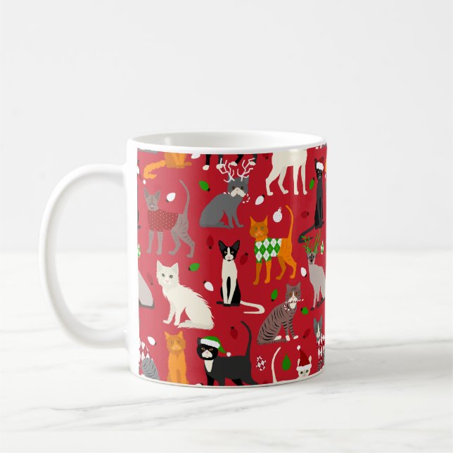 Christmas Cats Coffee Mug (Left)