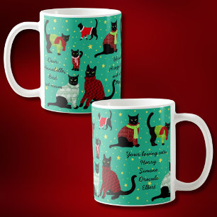 Christmas Cats Cozy Sweaters From All of Us Custom Coffee Mug