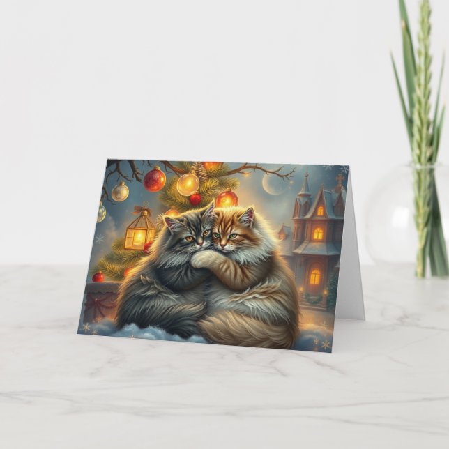 Christmas Cats Greetings Card (Front)