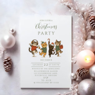 Christmas Cats Holiday Party Invitation