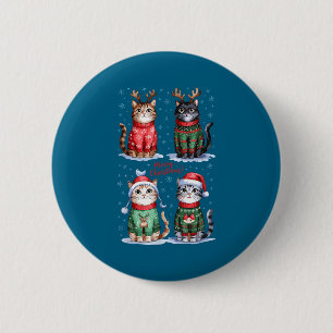 Christmas Cats _ Merry Christmas Cats Graphic  6 Cm Round Badge
