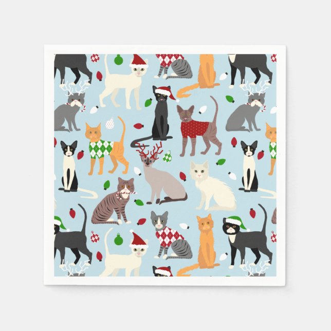 Christmas Cats Napkins (Front)