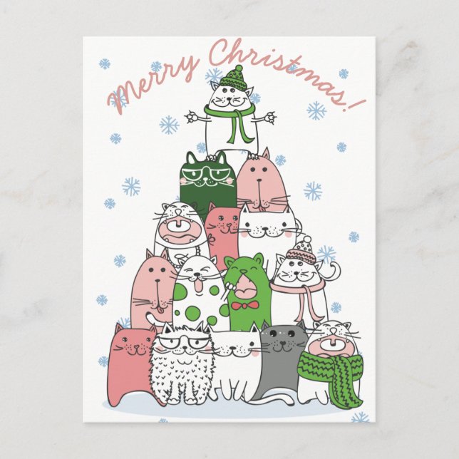 Christmas Cats Postcard (Front)