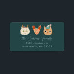 Christmas Cats Return Address Label<br><div class="desc">Cute holiday theme return address label featuring illustrations of cute cats wearing holiday accessories.</div>