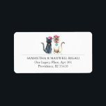 Christmas Cats Return Address Label<br><div class="desc">Add festive charm to your holiday mail with these Christmas cat return address labels featuring a black cat and Siamese in Santa hats. The unique watercolor artwork is set against a soft pink background, capturing the playful spirit of Christmas cats in a stylish and cute design. Personalise easily using the...</div>