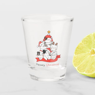 Christmas Cats Shot Glass