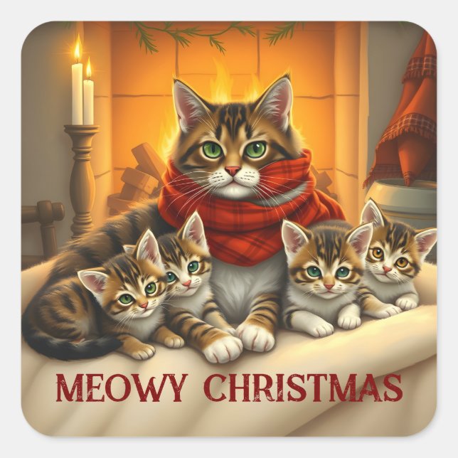 Christmas Cats Sticker (Front)