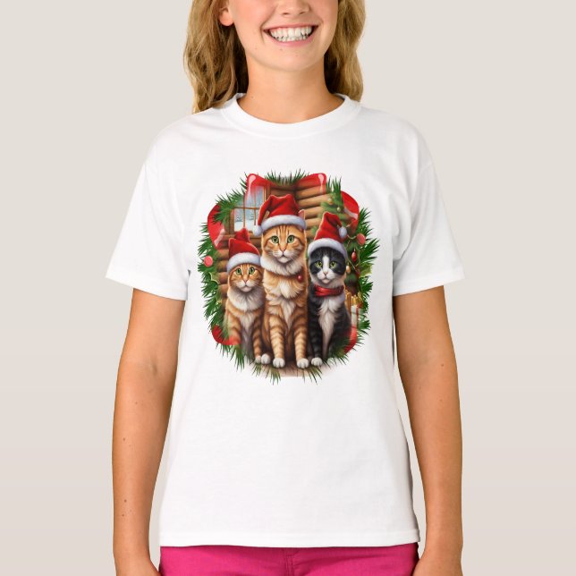 Christmas Cats T-Shirt (Front)