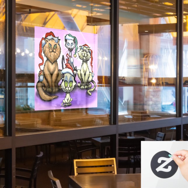 Christmas Cats Window Cling (Restaurant Window)