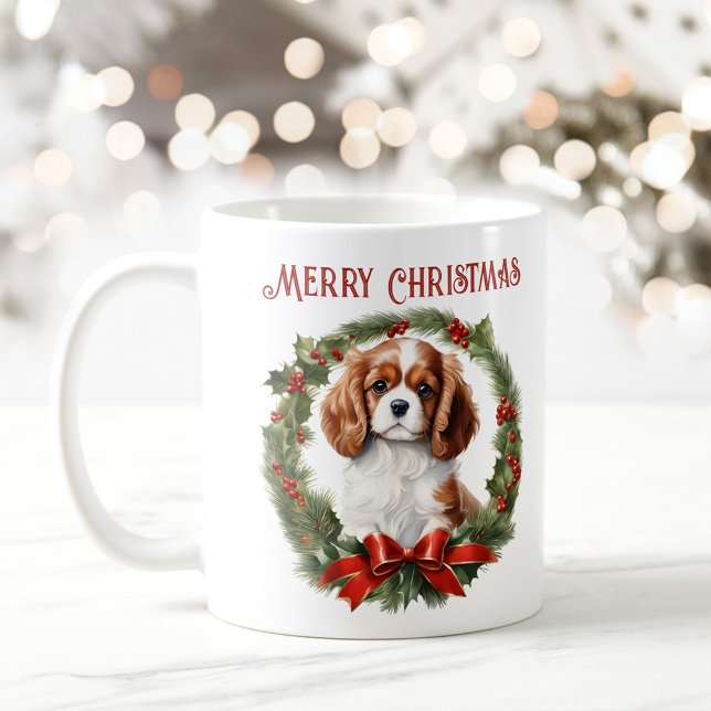 Christmas Cavalier King Charles Dog Text Mug (Christmas Cavalier King Charles Dog Text Mug)