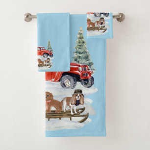 Christmas Cavalier King Charles Spaniel Hand Towel
