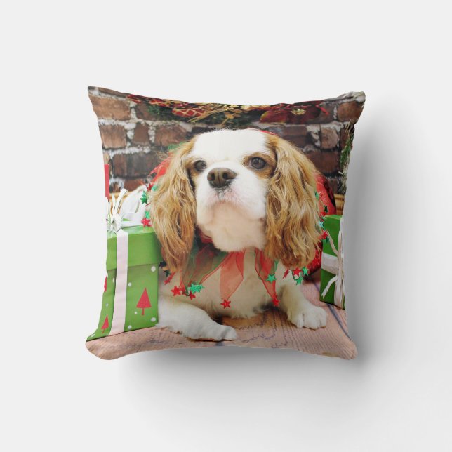 Christmas - Cavalier King Charles Spaniel  Mei Mei Cushion (Front)