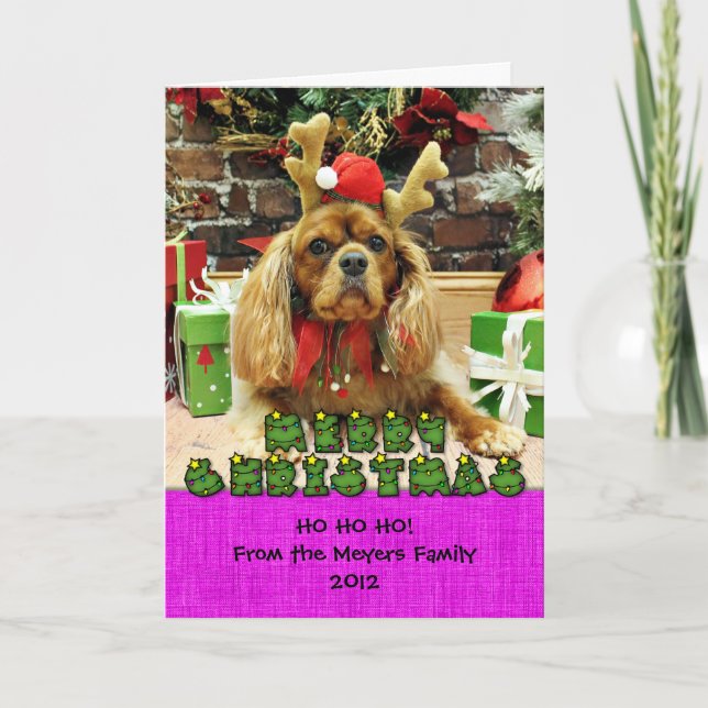 Christmas - Cavalier King Charles Spaniel - Meyers Holiday Card (Front)
