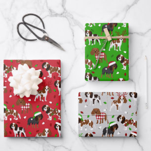 Christmas Cavalier King Charles Spaniel Wrapping Paper Sheet