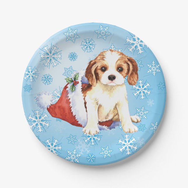 Christmas Cavalier Paper Plate (Front)