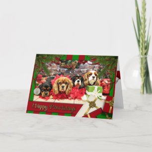 Christmas - Cavalier - Sweet Pea, Lily, Rose Poppy Holiday Card