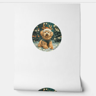Christmas Cavapoo Reindeer Dog Santa Hat Cute Holi Wallpaper