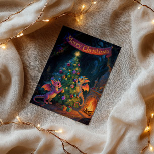 Christmas Cave Dragons – Warm Holiday Wishes Card