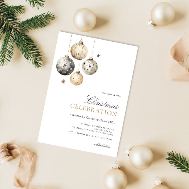 Christmas Celebration Corporate Office Party Gold Invitation (Creator Uploaded)