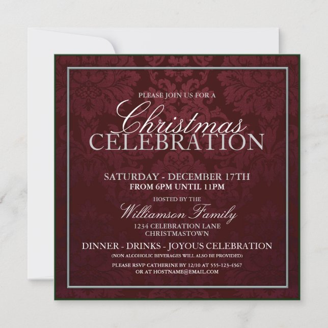 Christmas Celebration Dinner Party Invitation (Front)