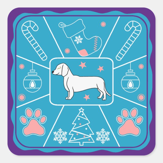 Christmas celebration square sticker (Front)