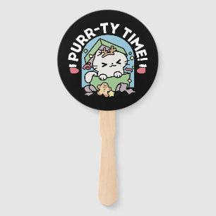 Christmas Celebration with Purr-ty Time Cat Hand Fan