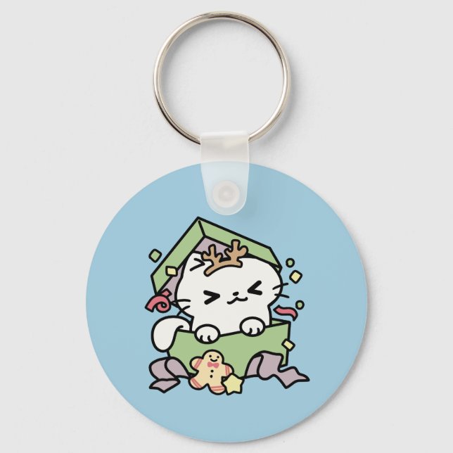 Christmas Celebration with Purr-ty Time Cat Key Ring (Front)