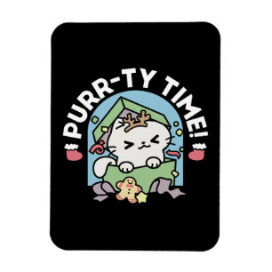 Christmas Celebration with Purr-ty Time Cat Magnet