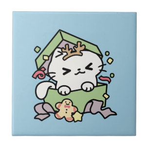 Christmas Celebration with Purr-ty Time Cat Tile