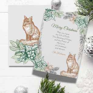 Christmas Celebration With Wolf And Wilderness Hol Holiday Card