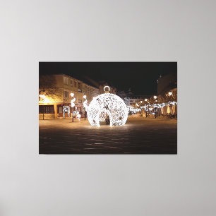 Christmas celebrations in Esztergom Hungary. Canvas Print