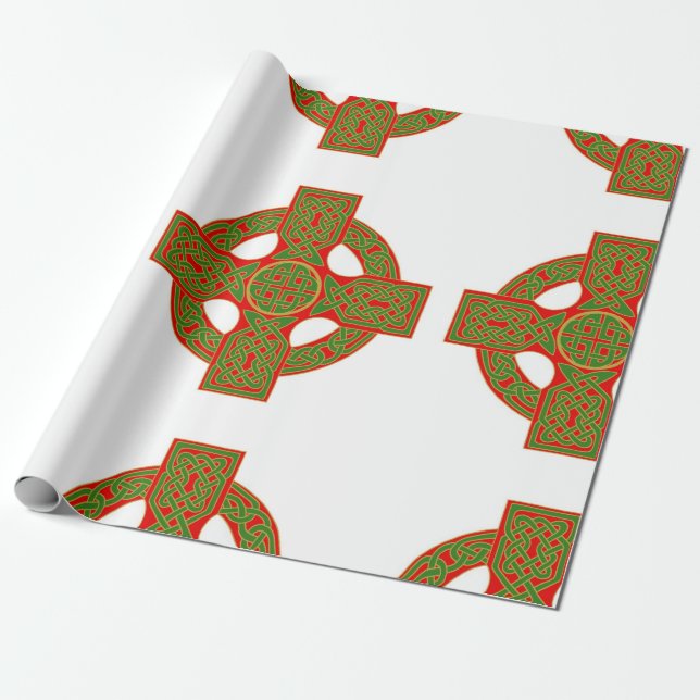Christmas celtic knot wrapping paper (Unrolled)