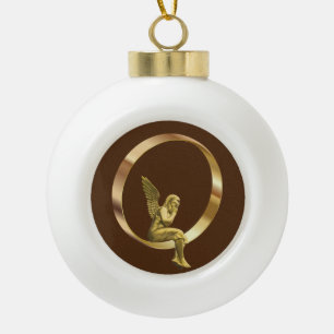 Christmas Ceramic Ball Ornament, Christmas Angel Ornament
