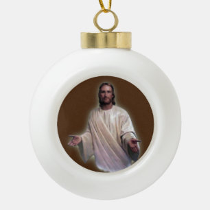 Christmas Ceramic Ball Ornament, Jesus Christ Ceramic Ball Christmas Ornament