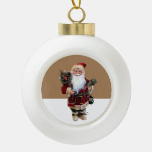 Christmas Ceramic Ball Ornament, Santa Ceramic Ball Christmas Ornament